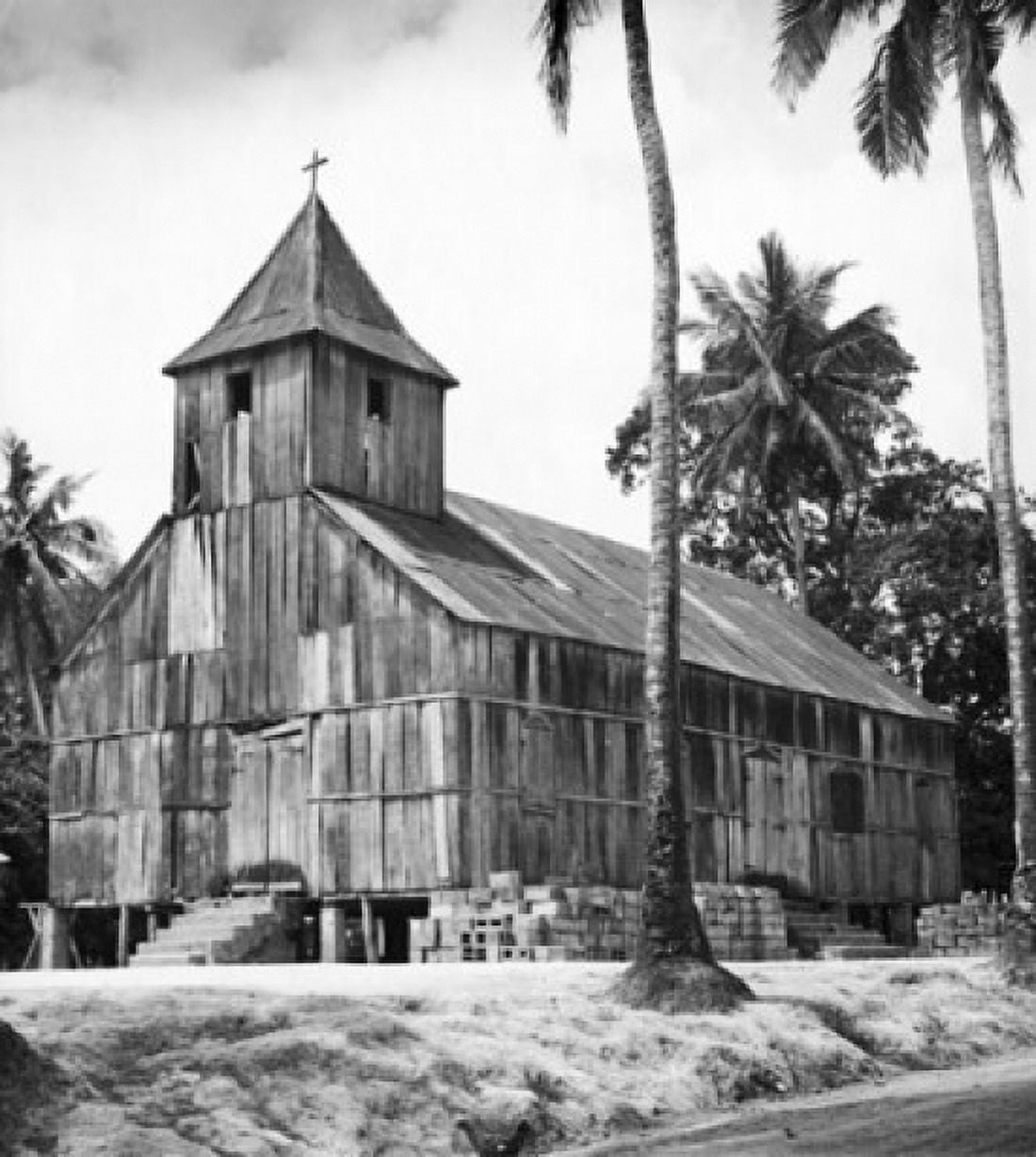 Facade of a Protestant mission church Vohipeno Madagascar Canvas Art - (24 x 36)