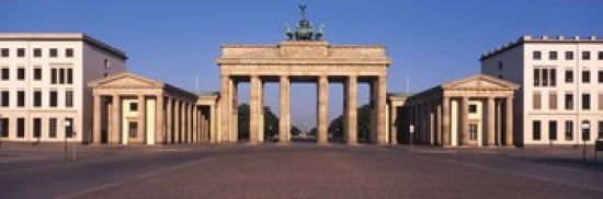 Facade of a building Brandenburg Gate Berlin Germany Canvas Art - Panoramic Images (36 x 12)