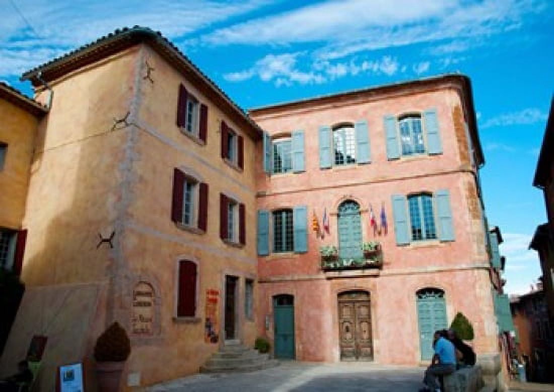 Facade of a building Hotel de Ville Roussillon Vaucluse Provence-Alpes-Cote dAzur France Canvas Art - Panoramic Images (36 x 26)