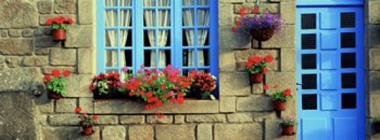 Facade of a building Locronan France Canvas Art - Panoramic Images (30 x 12)