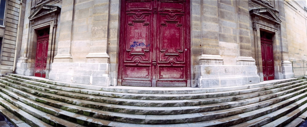 Facade of a building Paris Ile-de-France France Canvas Art - Panoramic Images (13 x 30)