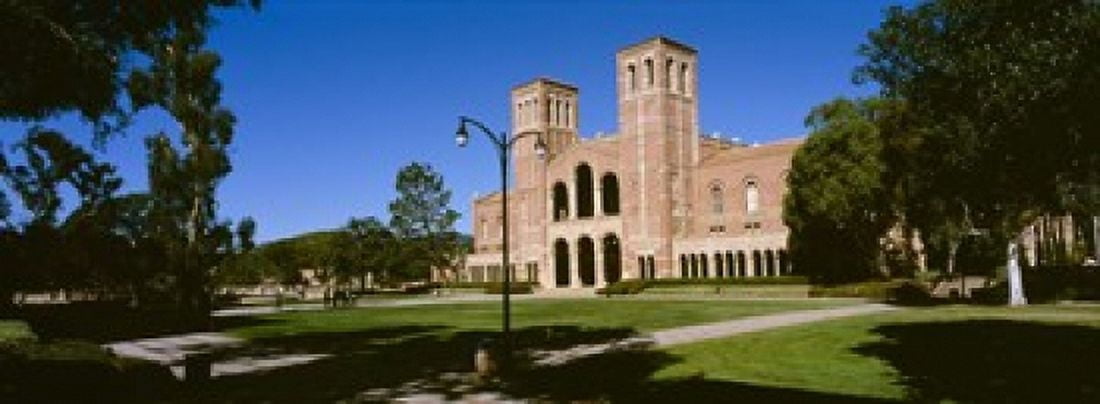 Facade of a building Royce Hall City of Los Angeles California USA Canvas Art - Panoramic Images (18 x 7)