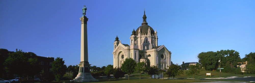 Facade of a cathedral St Paul Cathedral St Paul Minnesota USA Canvas Art - Panoramic Images (12 x 36)