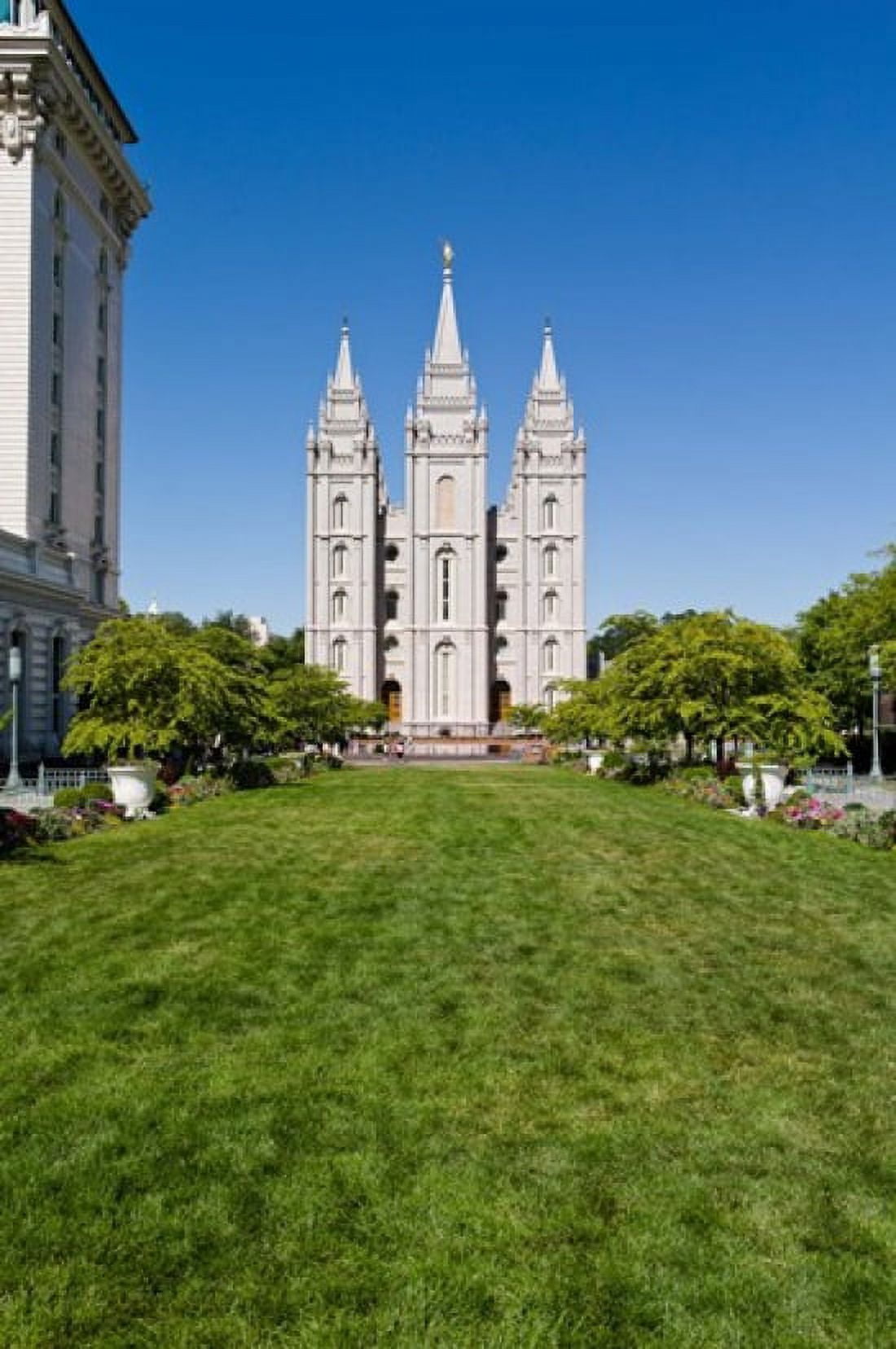 Facade of a church Mormon Temple Temple Square Salt Lake City Utah USA Canvas Art - Panoramic Images (24 x 36)