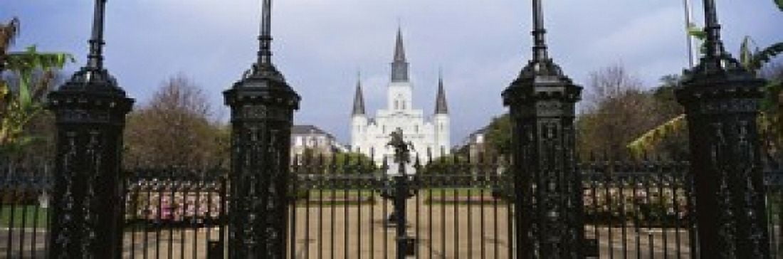Facade of a church St Louis Cathedral New Orleans Louisiana USA Canvas Art - Panoramic Images (18 x 6)
