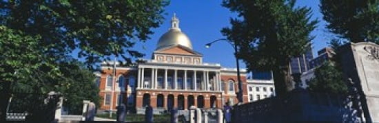 Facade of a government building Massachusetts State Capitol Boston Suffolk County Massachusetts USA Canvas Art - Panoramic Images (36 x 12)