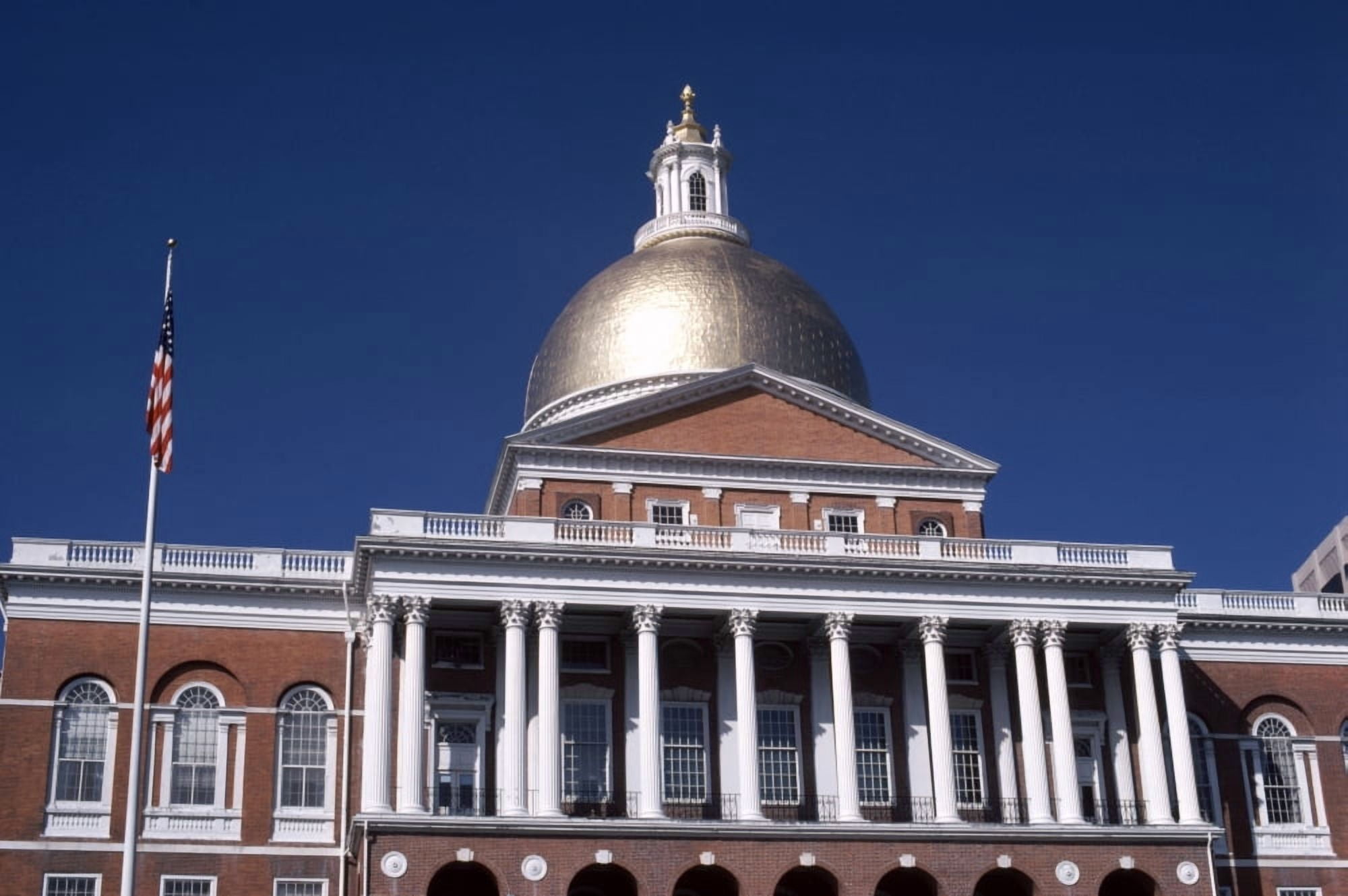 Facade of a government building Massachusetts State Capitol Boston Suffolk County Massachusetts USA Canvas Art - Panoramic Images (36 x 12)