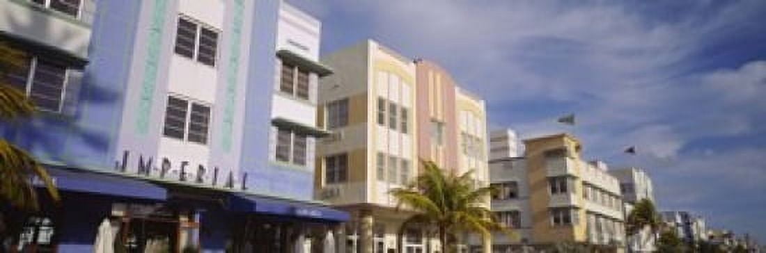 Facade of a hotel Art Deco Hotel Ocean Drive Miami Beach Florida USA Canvas Art - Panoramic Images (18 x 6)