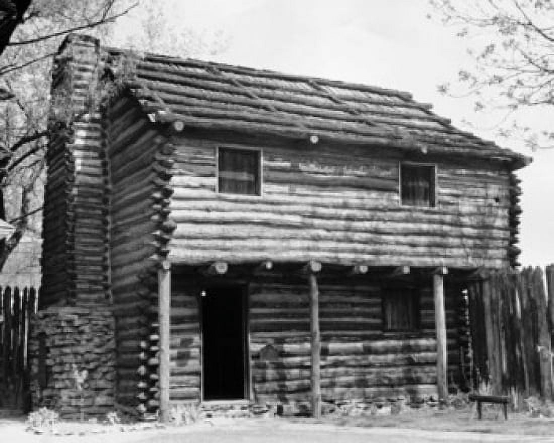 Facade of a log cabin Fort Nashborough Nashville Tennessee USA Canvas Art - (24 x 36)