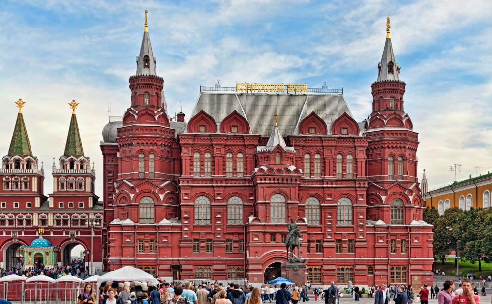 Facade of a museum State Historical Museum Red Square Moscow Russia Canvas Art - Panoramic Images (24 x 40)
