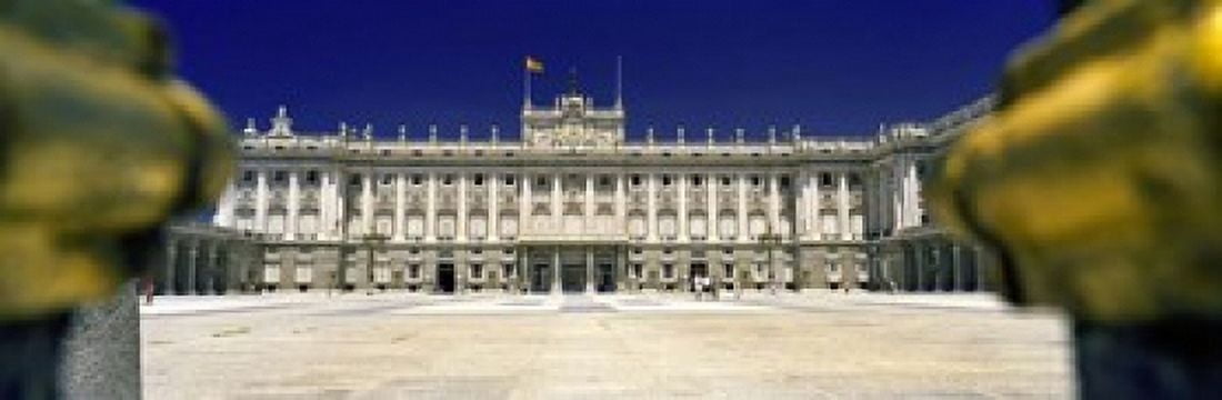 Facade of a palace Madrid Royal Palace Madrid Spain Canvas Art - Panoramic Images (18 x 6)