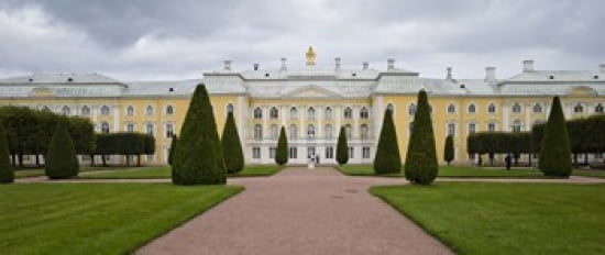 Facade of a palace Peterhof Grand Palace St Petersburg Russia Canvas Art - Panoramic Images (30 x 13)