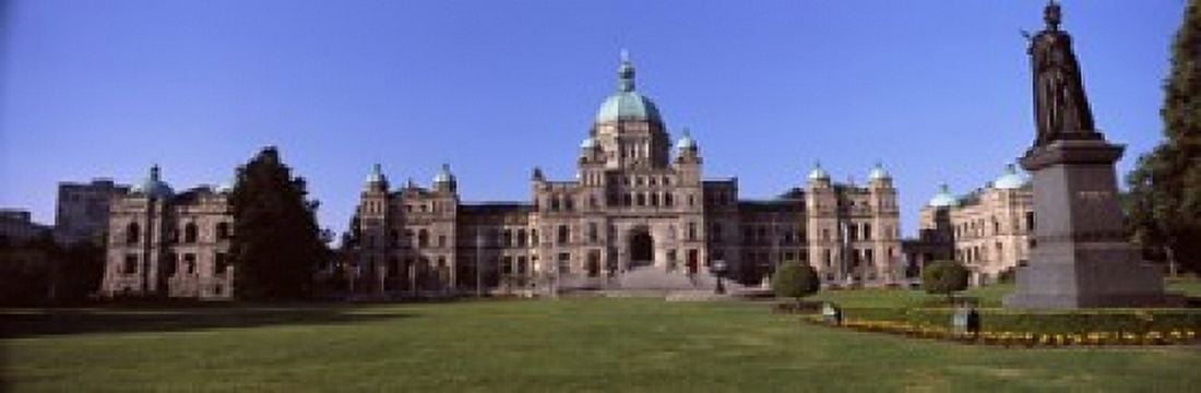 Facade of a parliament building Victoria Vancouver Island British Columbia Canada Canvas Art - Panoramic Images (18 x 6)
