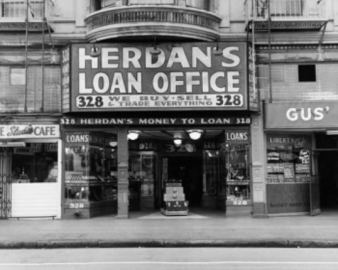 Facade of a pawn shop Canvas Art - (18 x 24)
