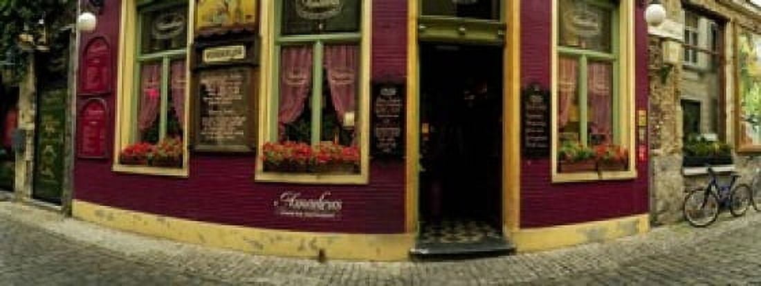 Facade of a restaurant Patershol Ghent East Flanders Flemish Region Belgium Canvas Art - Panoramic Images (15 x 6)