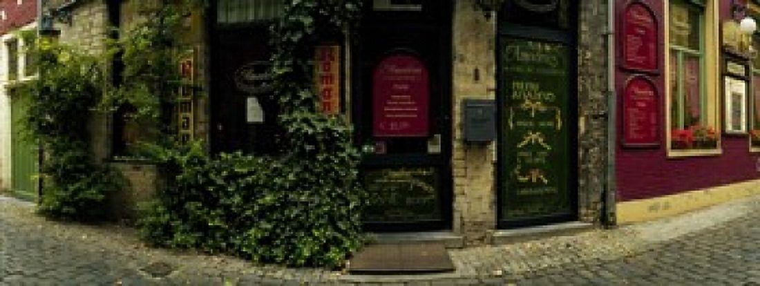 Facade of a restaurant Patershol Ghent East Flanders Flemish Region Belgium Canvas Art - Panoramic Images (15 x 6)