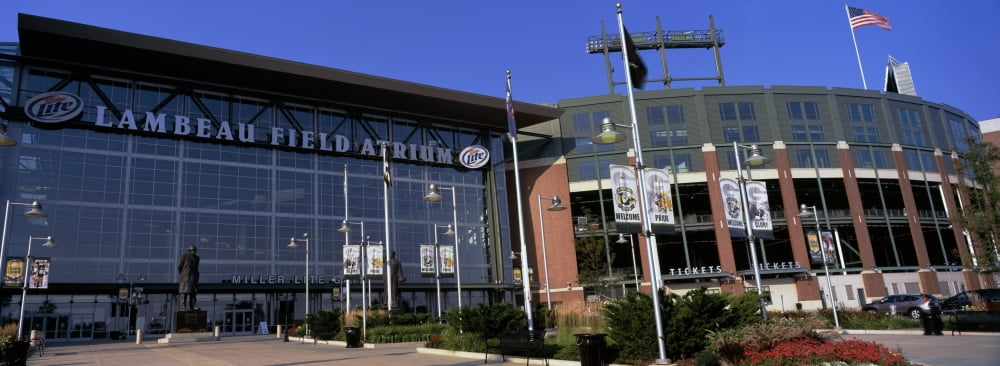 Facade of a stadium Lambeau Field Green Bay Wisconsin USA Canvas Art - Panoramic Images (27 x 9)