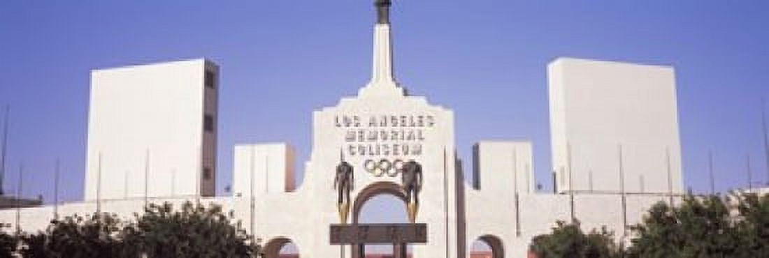 Facade of a stadium Los Angeles Memorial Coliseum Los Angeles California USA Canvas Art - Panoramic Images (18 x 6)