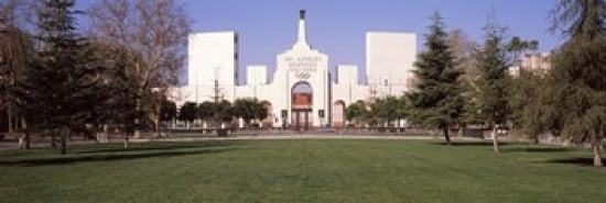 Facade of a stadium Los Angeles Memorial Coliseum Los Angeles California USA Canvas Art - Panoramic Images (36 x 12)