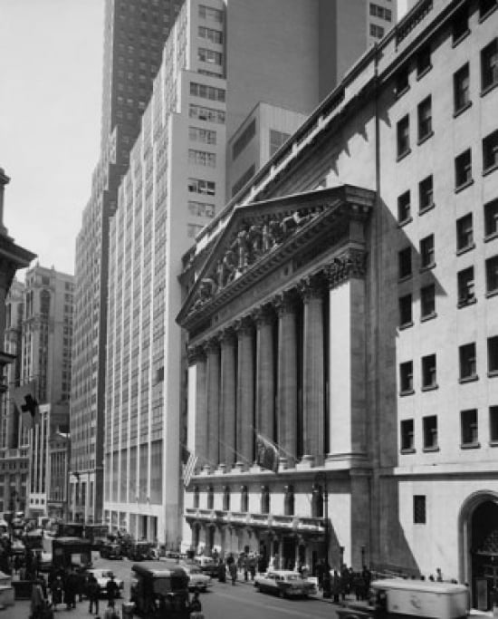 Facade of a stock exchange New York Stock Exchange Wall Street Manhattan New York City New York USA Canvas Art - (18 x 24)
