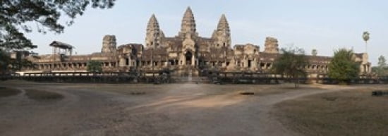 Facade of a temple Angkor Wat Angkor Cambodia Canvas Art - Panoramic Images (36 x 13)