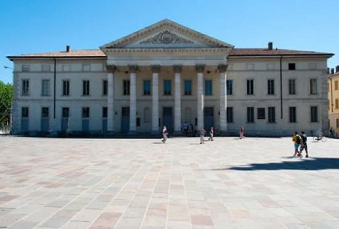 Facade of a theatre Teatro Sociale Como Lombardy Italy Canvas Art - Panoramic Images (36 x 25)