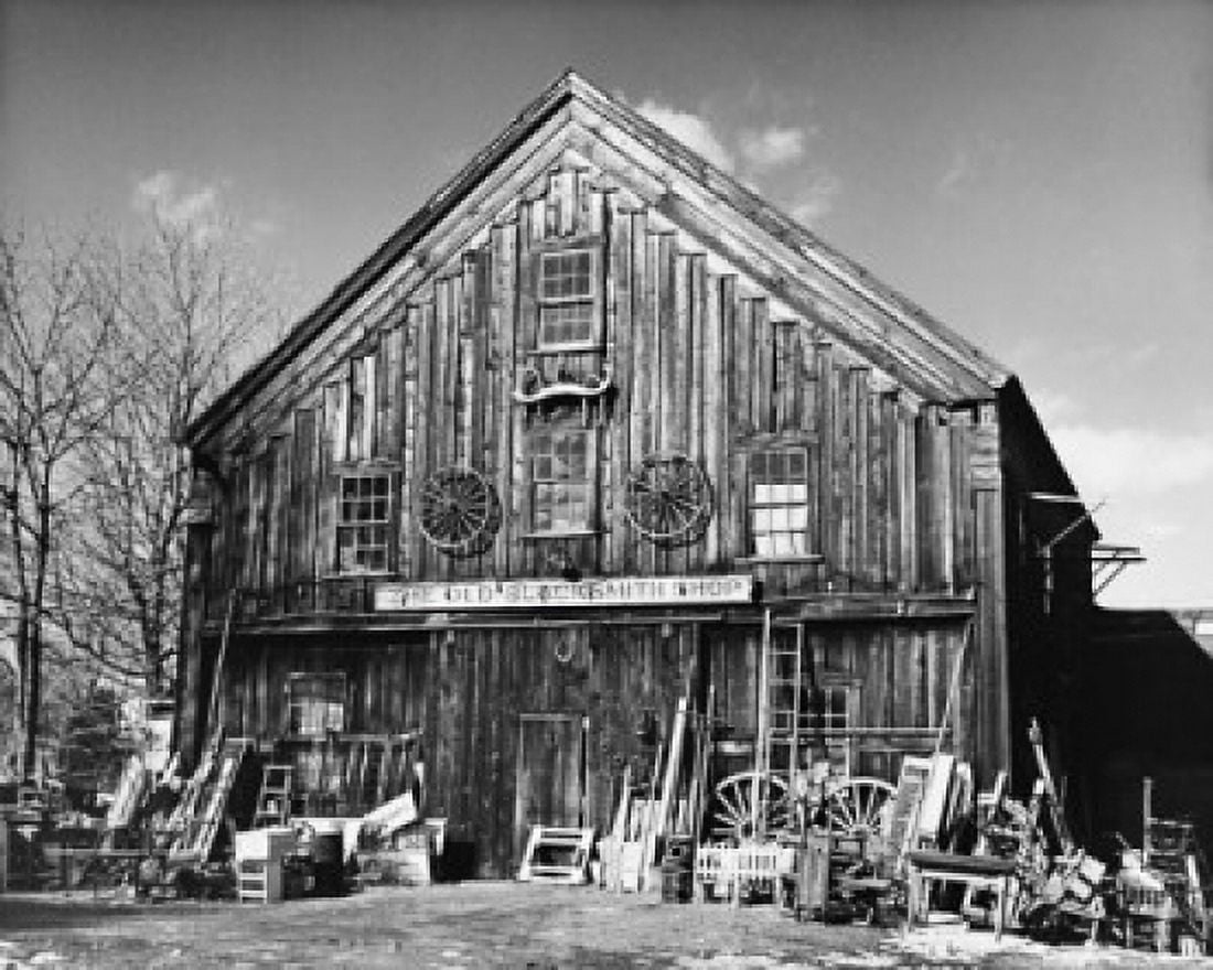 Facade of an abandoned blacksmith shop Canvas Art - (18 x 24)