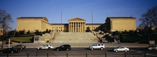 Facade of an art museum Philadelphia Museum Of Art Philadelphia Pennsylvania USA Canvas Art - Panoramic Images (36 x 13)
