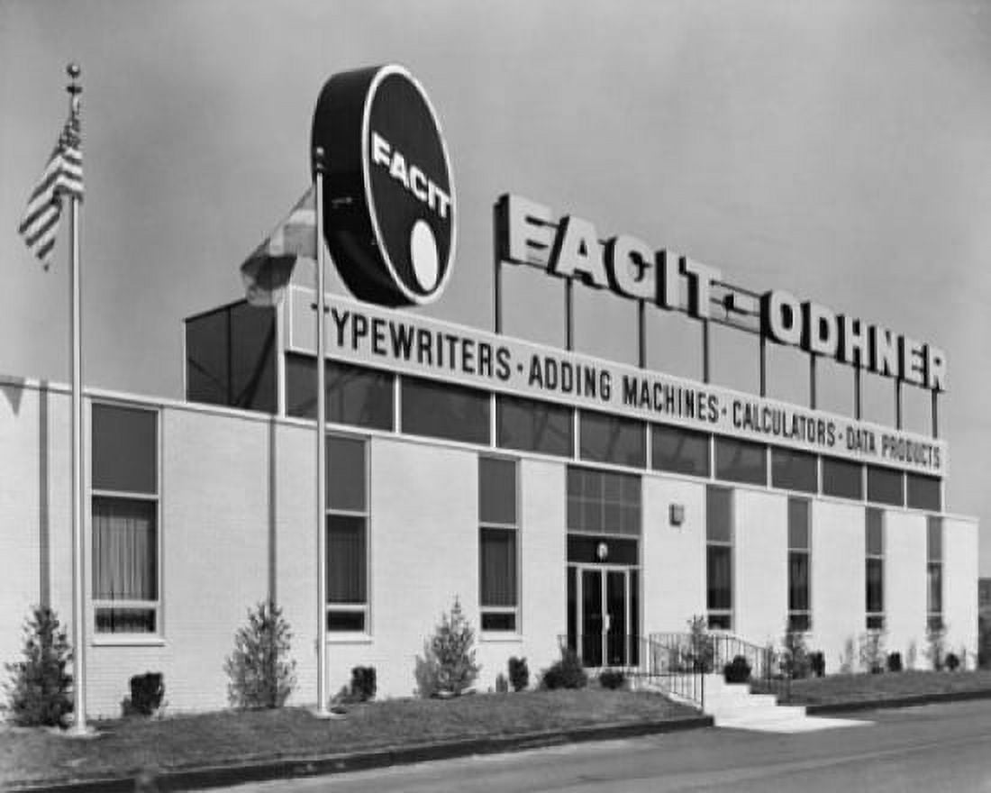 Facade of an office equipment store Canvas Art - (24 x 36)