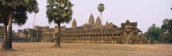 Facade of an old temple Angkor Wat Siem Reap Cambodia Canvas Art - Panoramic Images (36 x 12)