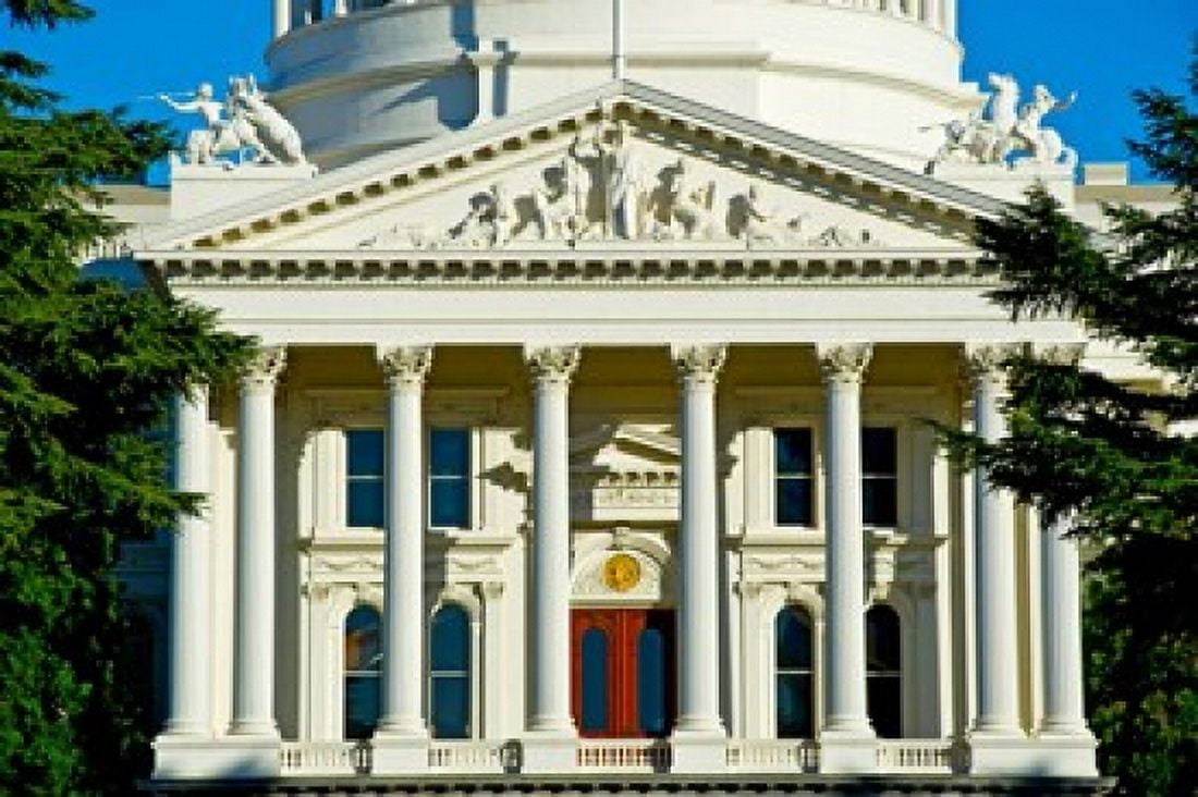 Facade of the California State Capitol Sacramento California USA Canvas Art - Panoramic Images (36 x 24)