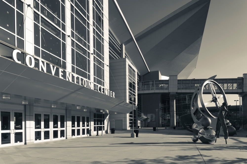 Facade of the CenturyLink Center Omaha Omaha Douglas County Nebraska USA Canvas Art - Panoramic Images (24 x 36)