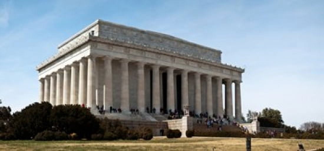 Facade of the Lincoln Memorial The Mall Washington DC USA Canvas Art - Panoramic Images (24 x 12)