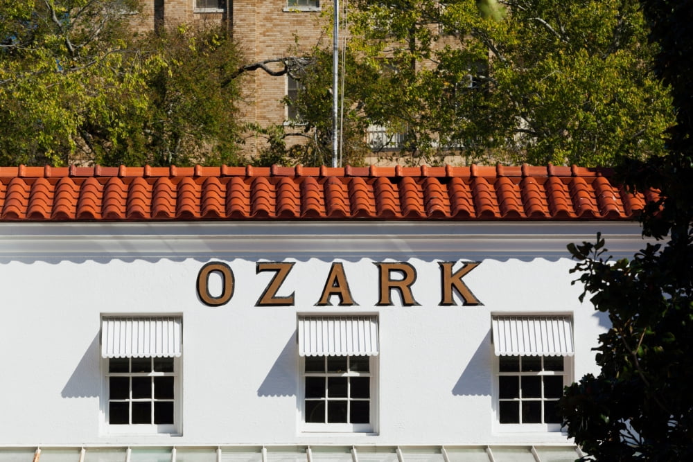 Facade of the Ozark Bathhouse Bathhouse Row Hot Springs National Park Hot Springs Garland County Arkansas USA Canvas Art - Panoramic Images (24 x 36)