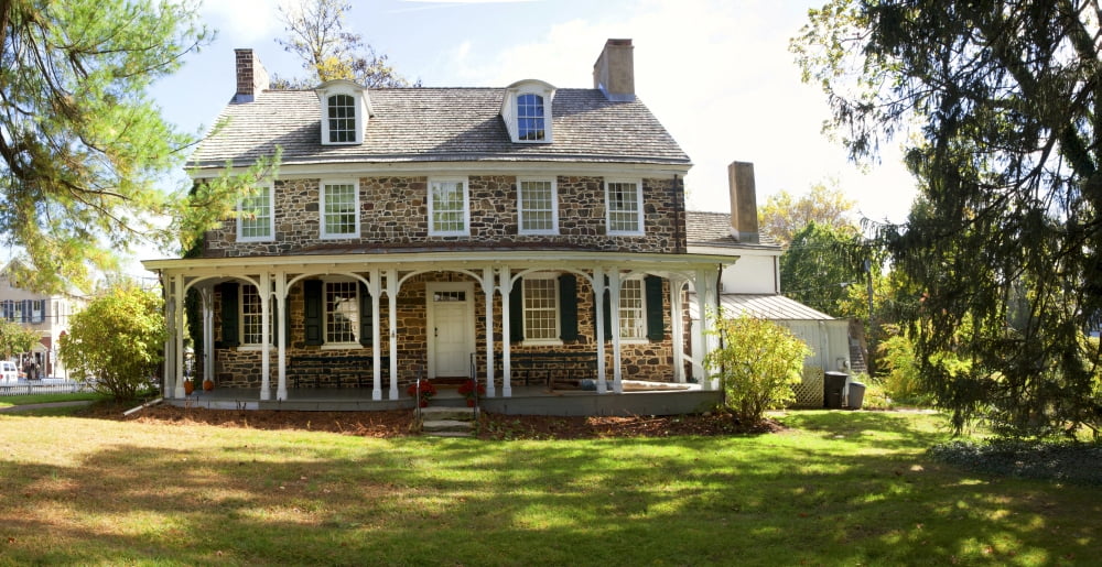 Facade of the Parry Mansion built in 1784 by Benjamin Parry New Hope Bucks County Pennsylvania USA Canvas Art - Panoramic Images (36 x 12)