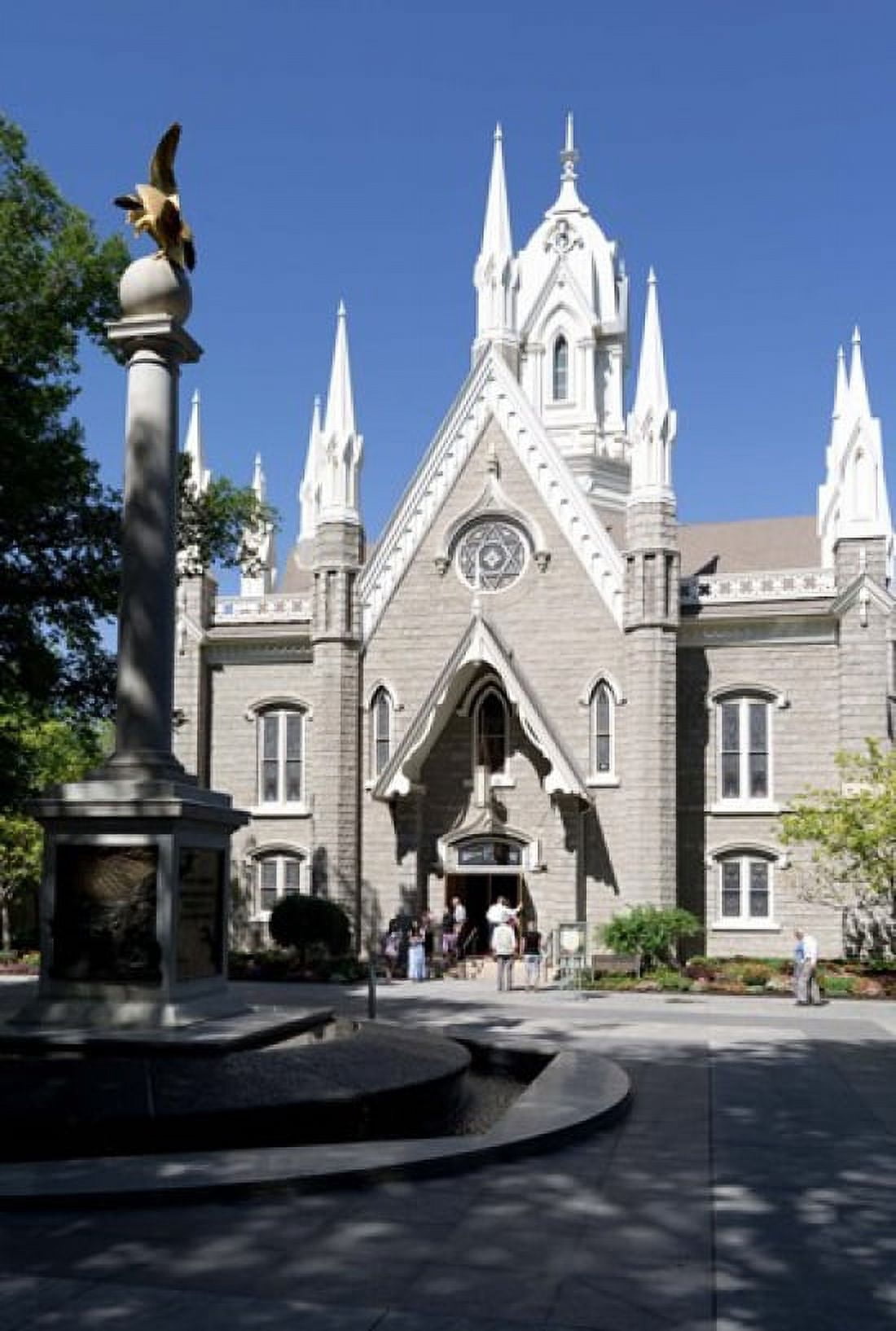 Facade of the Salt Lake Assembly Hall Temple Square Salt Lake City Utah USA Canvas Art - Panoramic Images (25 x 36)