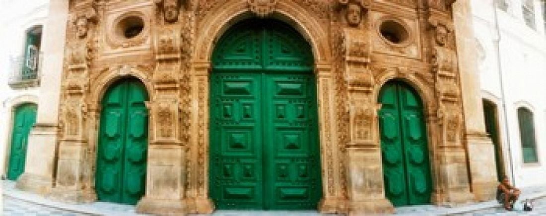 Facade of the Sao Francisco Church and Convent of Salvador in Pelourinho Salvador Bahia Brazil Canvas Art - Panoramic Images (15 x 6)