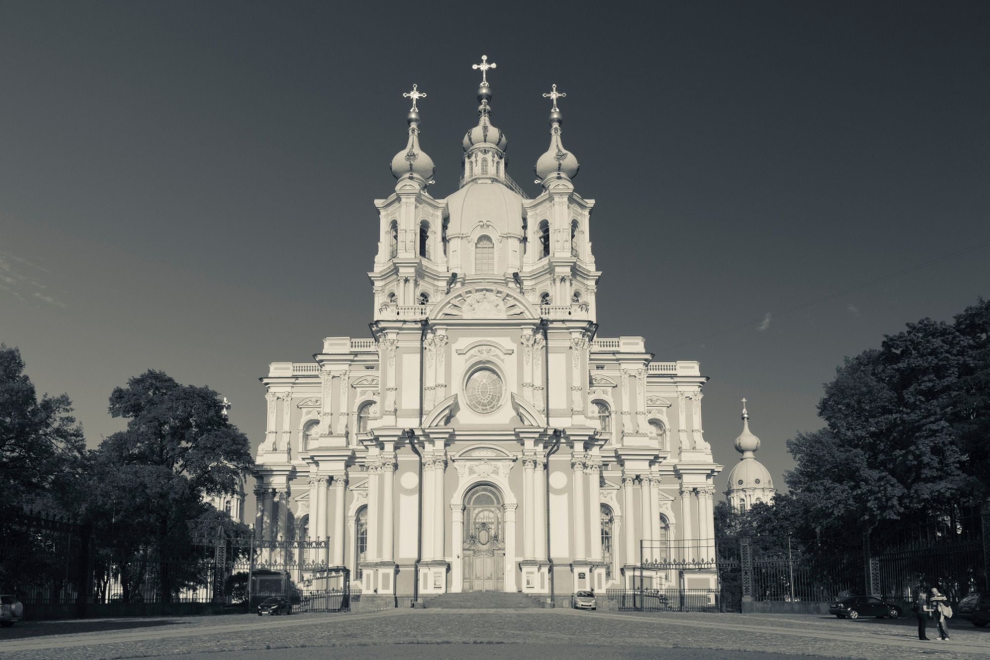 Facade of the Smolny Cathedral Smolny St Petersburg Russia Canvas Art - Panoramic Images (27 x 9)