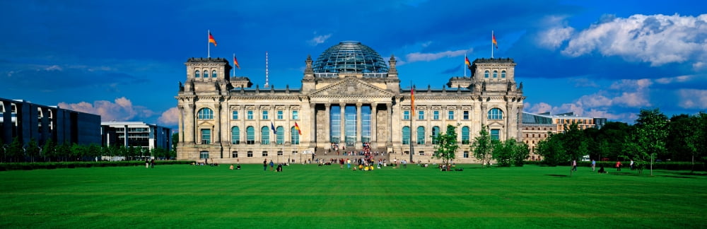 Facade of the government building The Reichstag Berlin Germany Canvas Art - Panoramic Images (6 x 18)