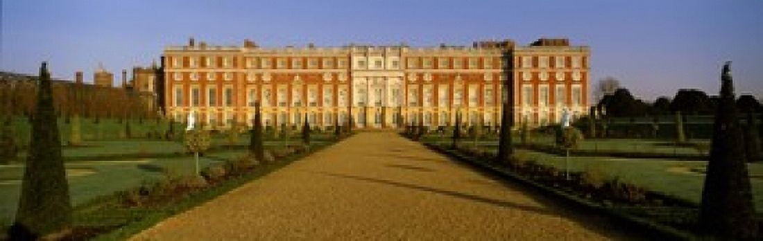Facade of the palace Hampton Court Richmond-Upon-Thames London England Canvas Art - Panoramic Images (36 x 12)