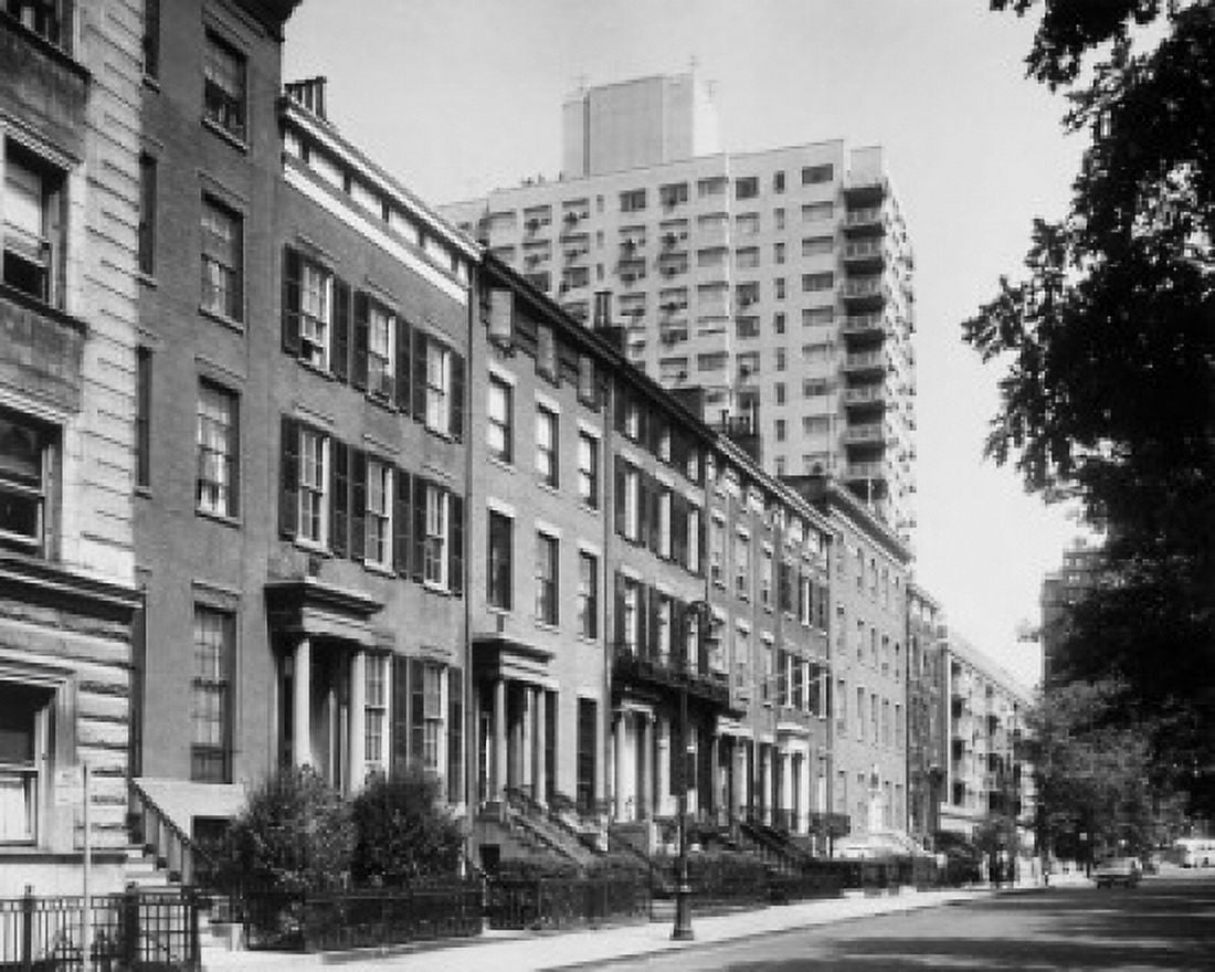 Facade of townhouses Washington Square North Manhattan New York City New York USA Canvas Art - (24 x 36)
