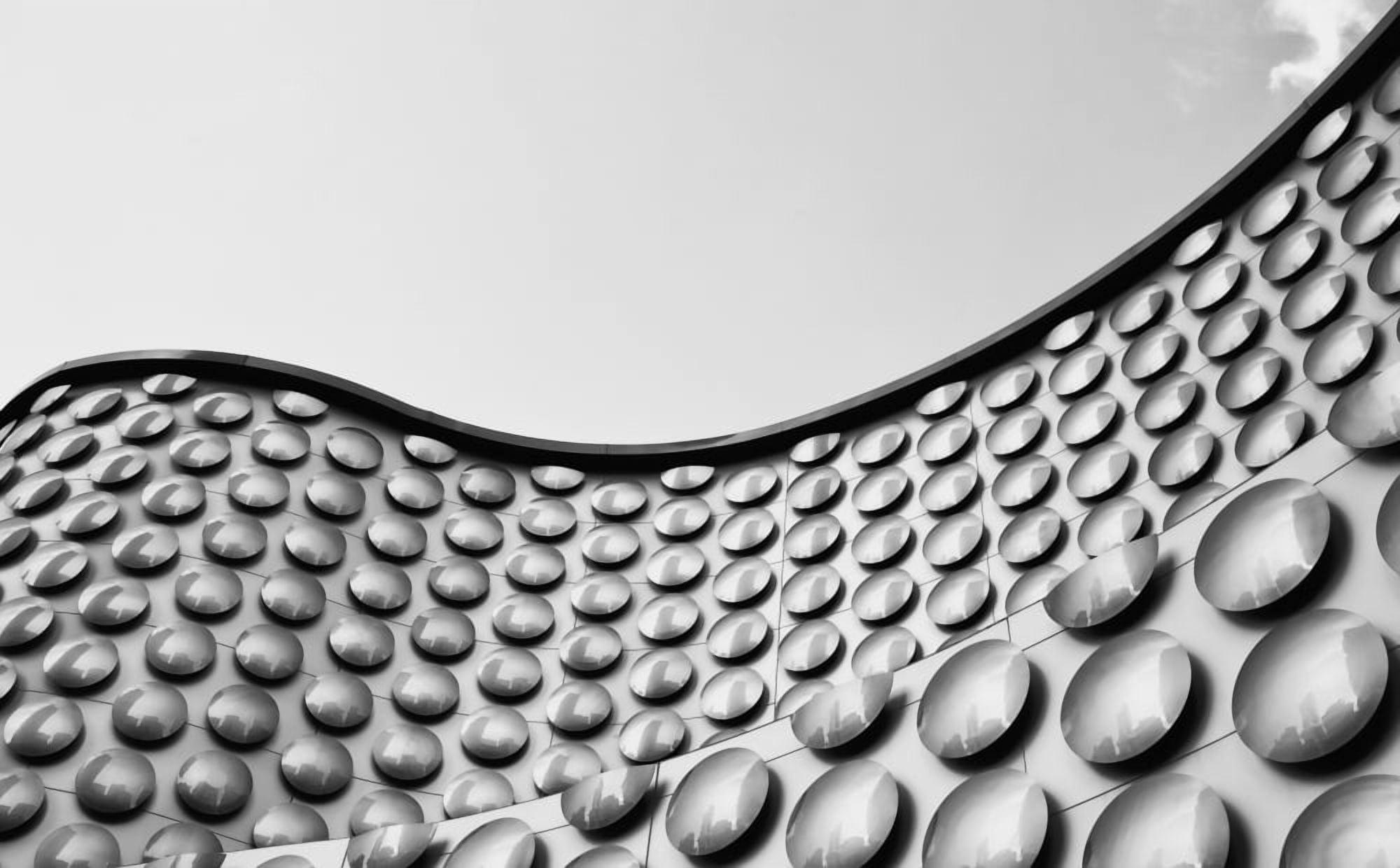 Facade of wall with curve and circle pattern Las Vegas Nevada United States of America Canvas Art - Ian Ludwig Design Pics (19 x 12)
