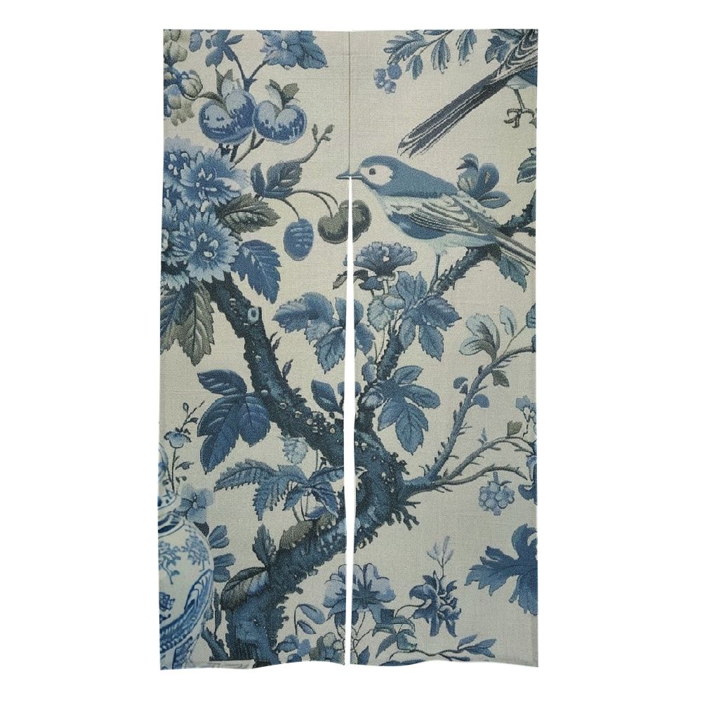 Facannap Birds Flowers Wallpaper Patterned Door Curtain 57 x 17 Inches
