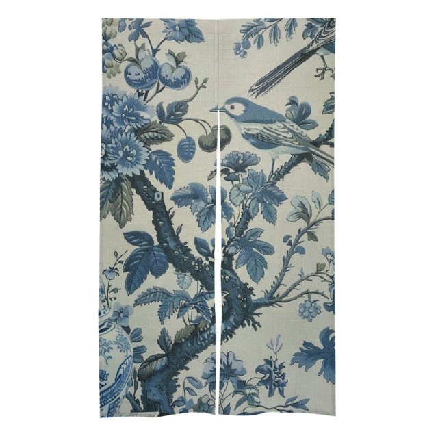 Facannap Birds Flowers Wallpaper Patterned Door Curtain 57 x 17 Inches