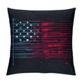 Facannap Flag Stars Short Plush Throw Pillow Cover Independence Day