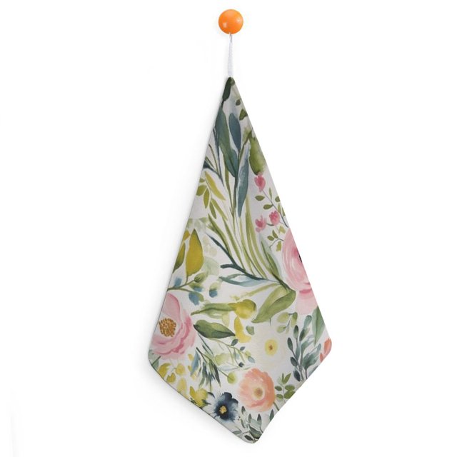 Facannap Floral Pattern QuickDry Hand Towels 11.8x11.8in for Bathroom