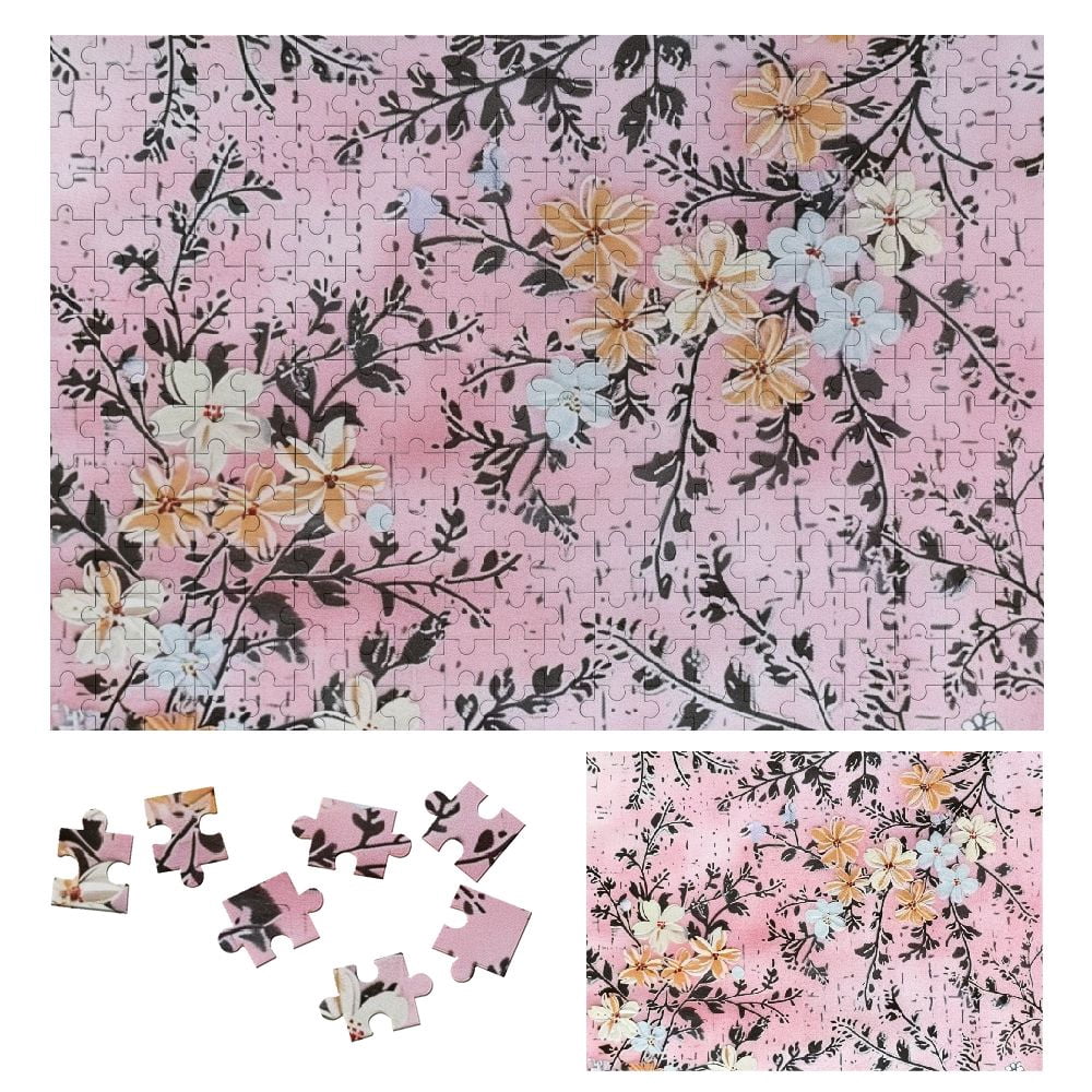 Facannap Flowers Leaves Lace Wooden Jigsaw Puzzle for Adults and Kids ...