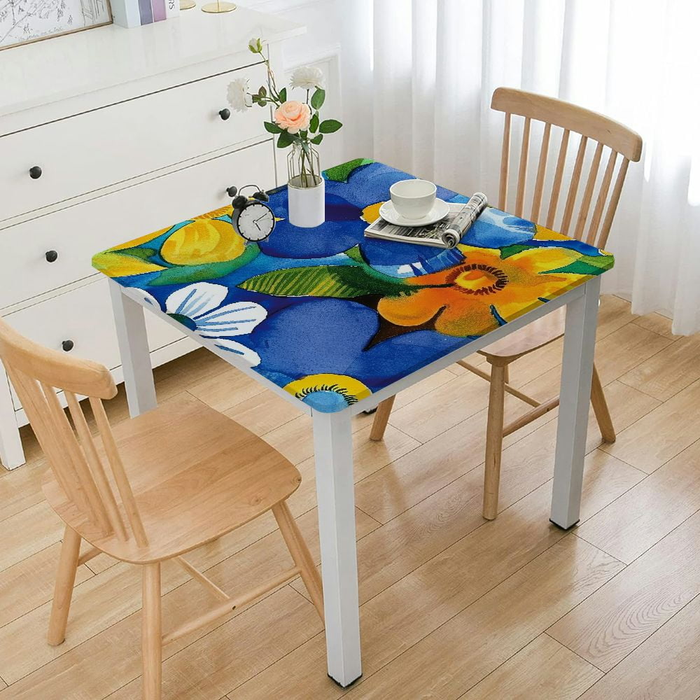 Facannap Flowers Square Table Cloth 100% Polyester Fiber Dining Table ...