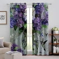 thumbnail image 1 of Facannap Hummingbird Flowers Perforated Blackout Curtains 2-Pack Fashionable Thermal Insulation Curtains 55x63in, 1 of 8