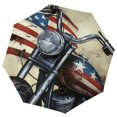 thumbnail image 1 of Facannap Motorcycle Flag Helmet Three-Fold Umbrella - For Outdoor Use, Special Gift Portable Umbrella for Rain and Sun Protection Automatic, 1 of 6